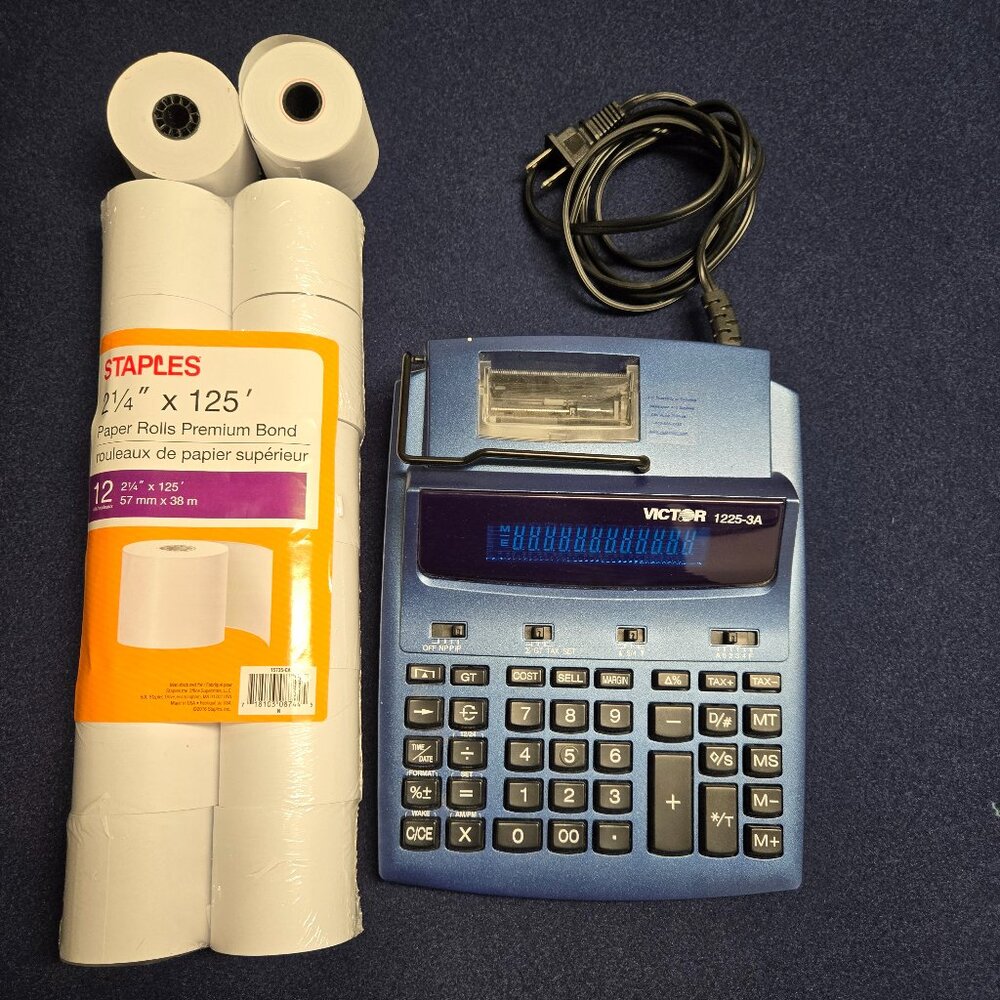 Victor 1225-3A Adding Machine with Rolls!